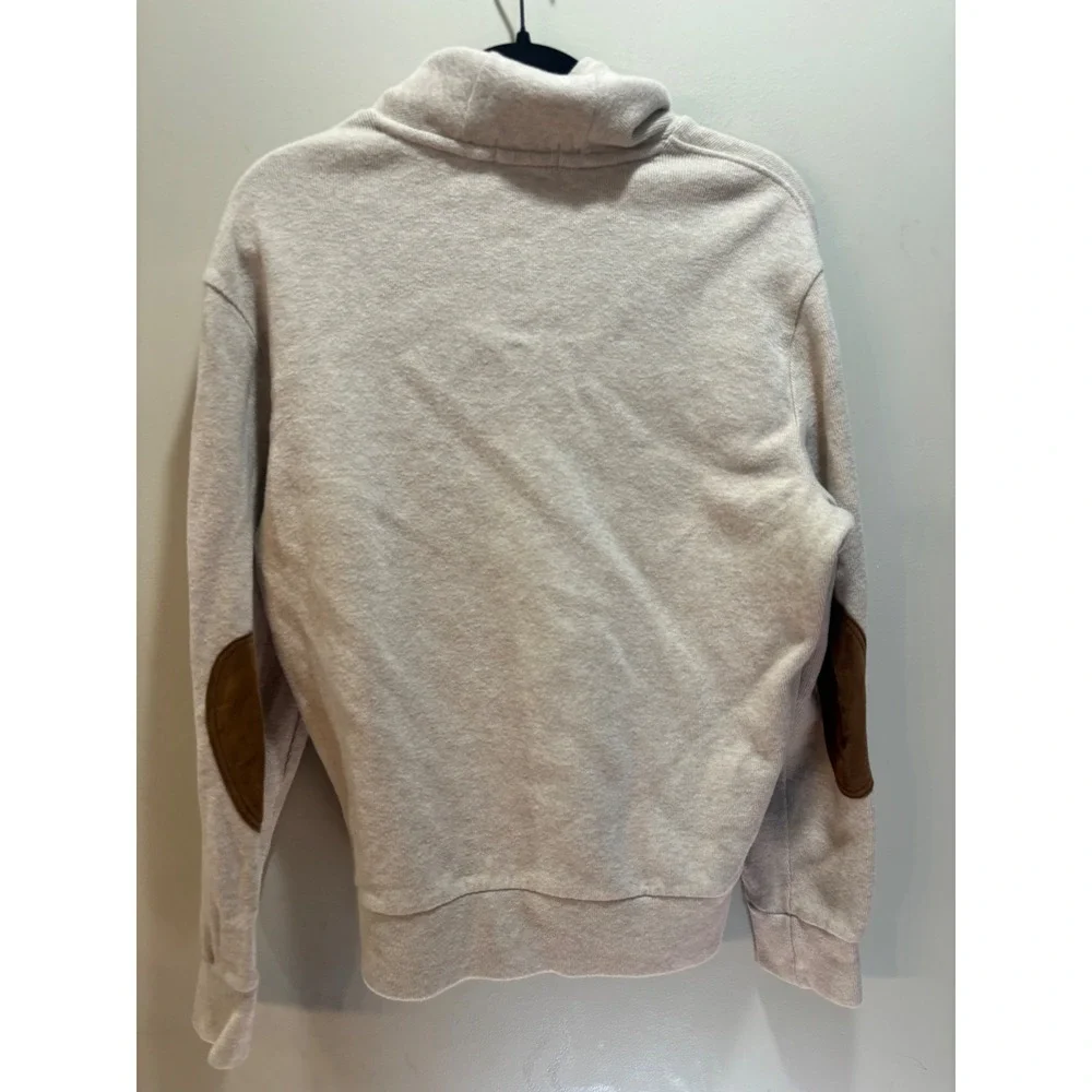 Polo Ralph Lauren Men's Light Tan Cotton Knit Mock Neck Pullover Sweater‎ M